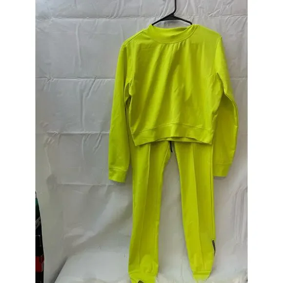 Neon Half Heart Set 2-Piece Bright Yellow Green GUC Women's Medium - Picture 2 of 7